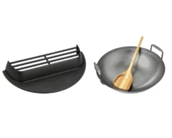 Big Green Egg Cast Iron Satay Grill + Carbon Steel Wok